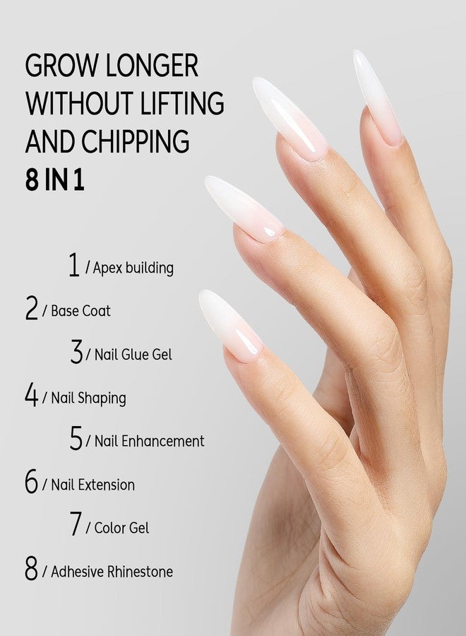 Nicedeco Builder Gel 15ML 8 in 1 Kit - Clear Base, Hard Gel, Extension Nail Gel for Nail Art Design-008 - Image 3